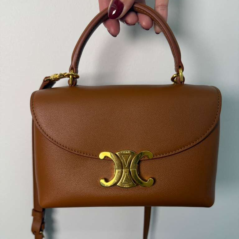 PRE-OWNED Smoked Brown Supple Calfskin Teen Nino Bag