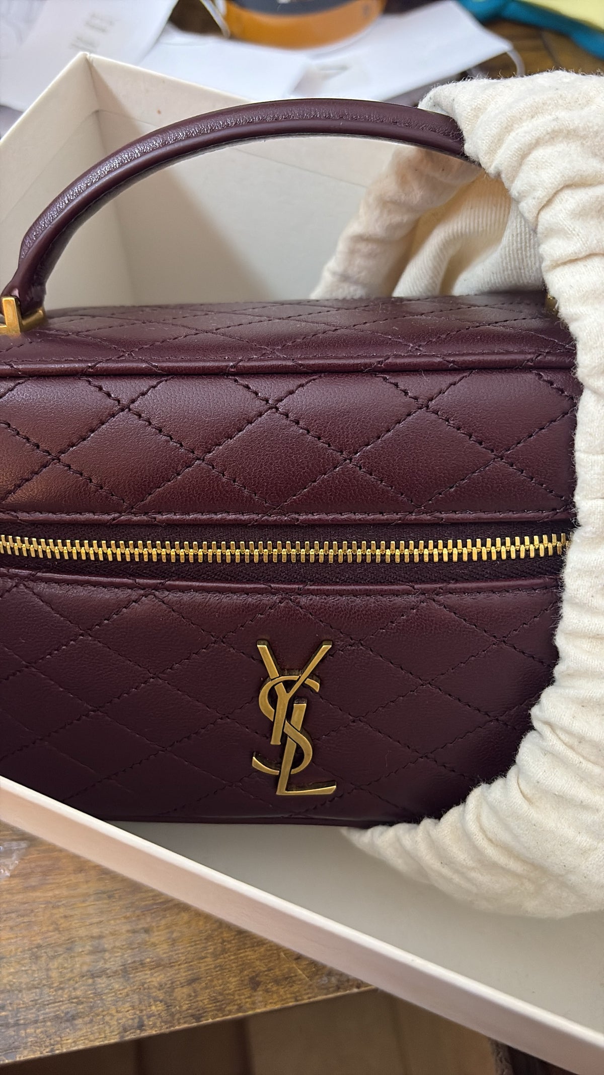PRE-OWNED YSL Gaby Vanity burgundy (LINK ONLY FOR MAFER)