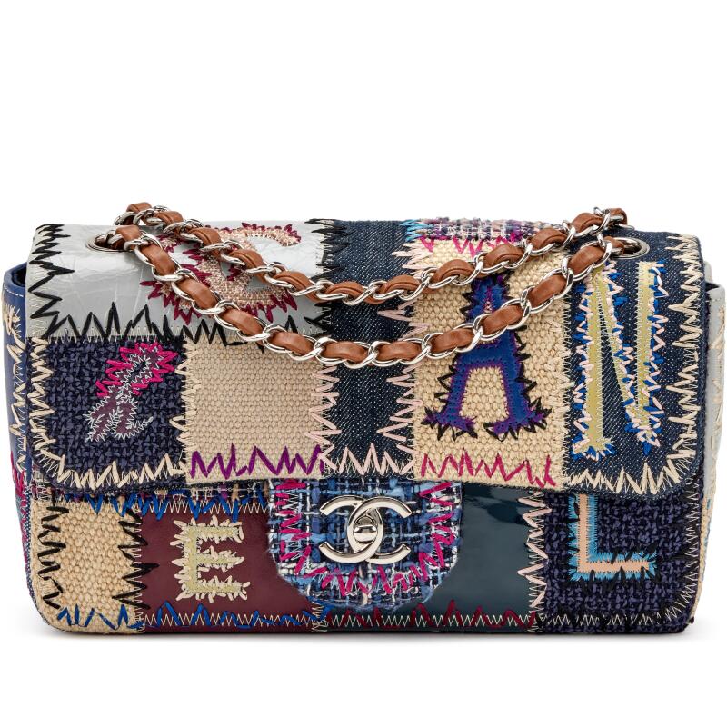 PRE-OWNED Blue Denim Patchwork Medium Shoulder Bag ( PART I)