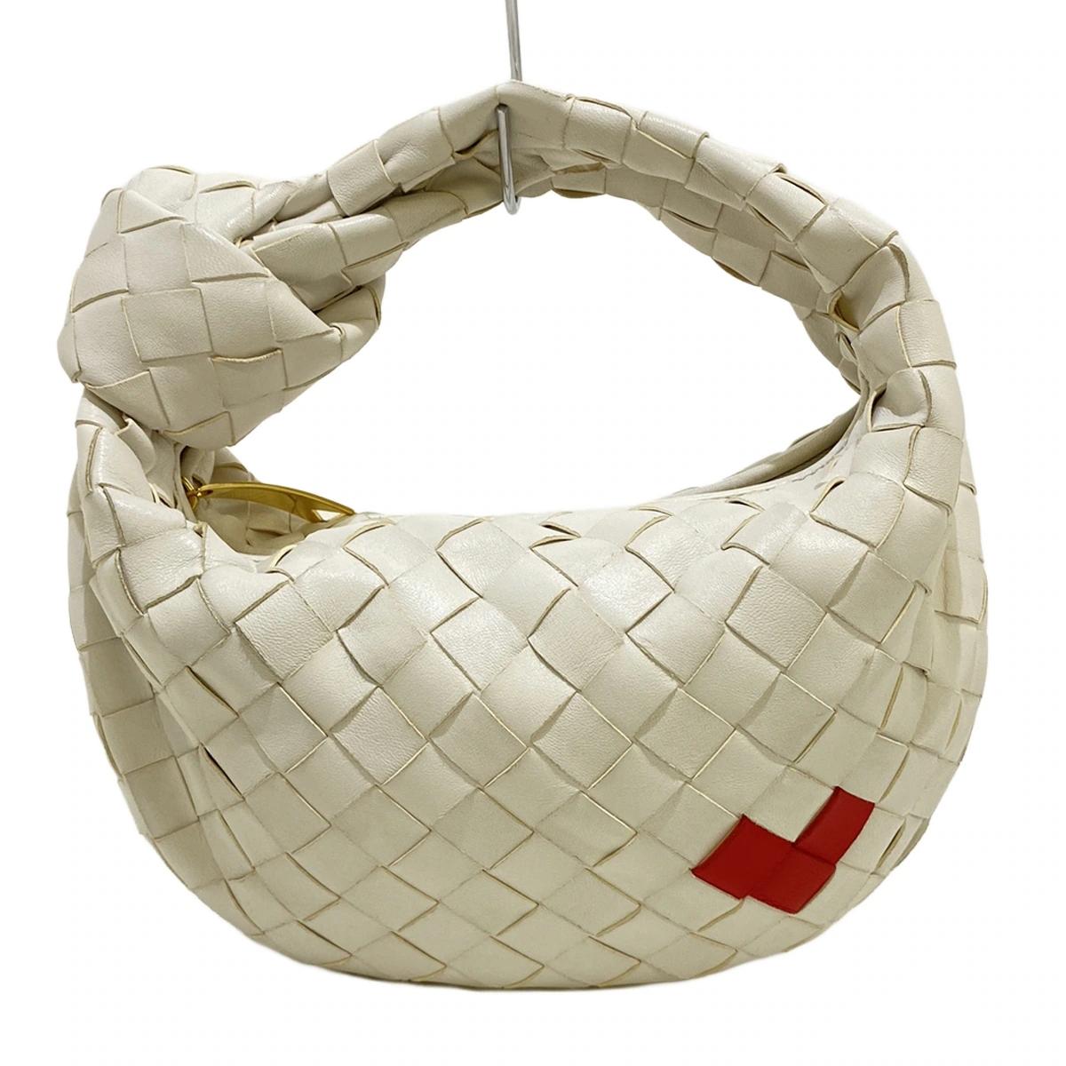 PRE-OWNED The Jody Cream Red Leather Shoulder Bag