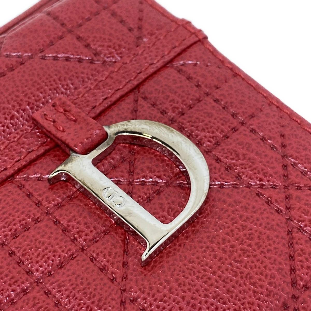 DIOR - Cannage Stitch Red Leather Handbag