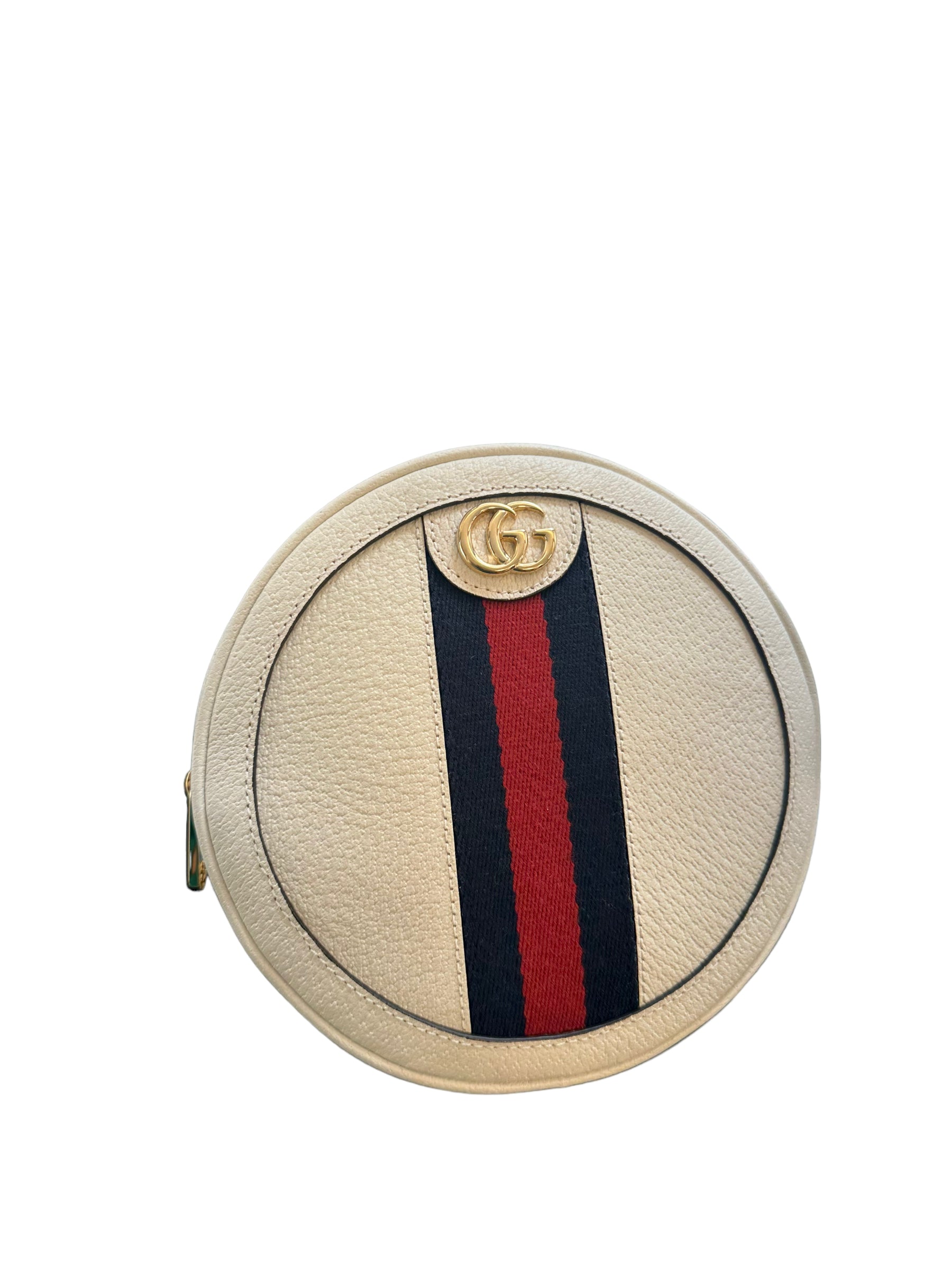 GUCCI - Minibolso con tribanda de piel de becerro blanca