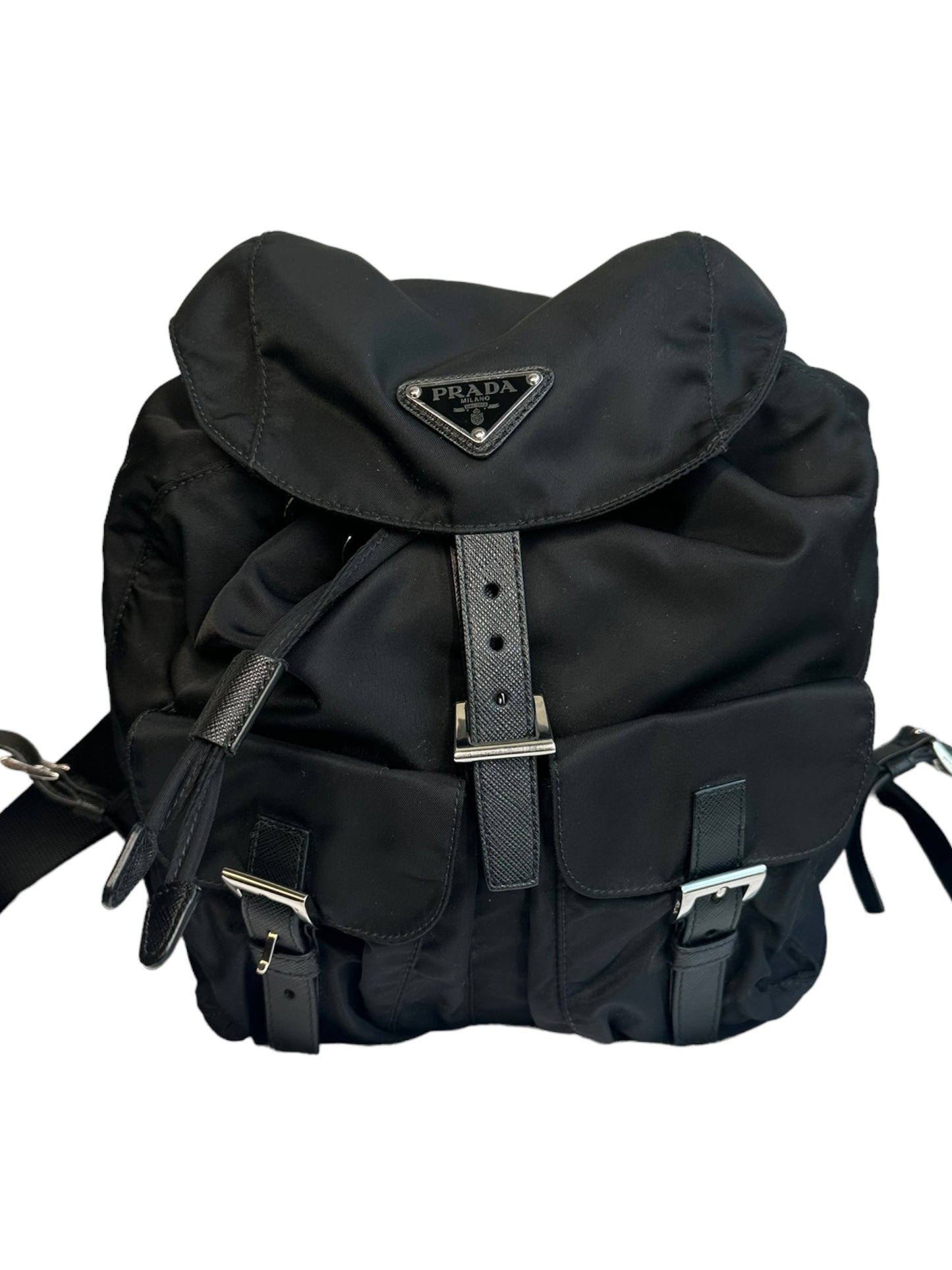 PRADA - Double Front Pocket Backpack Tessuto Small