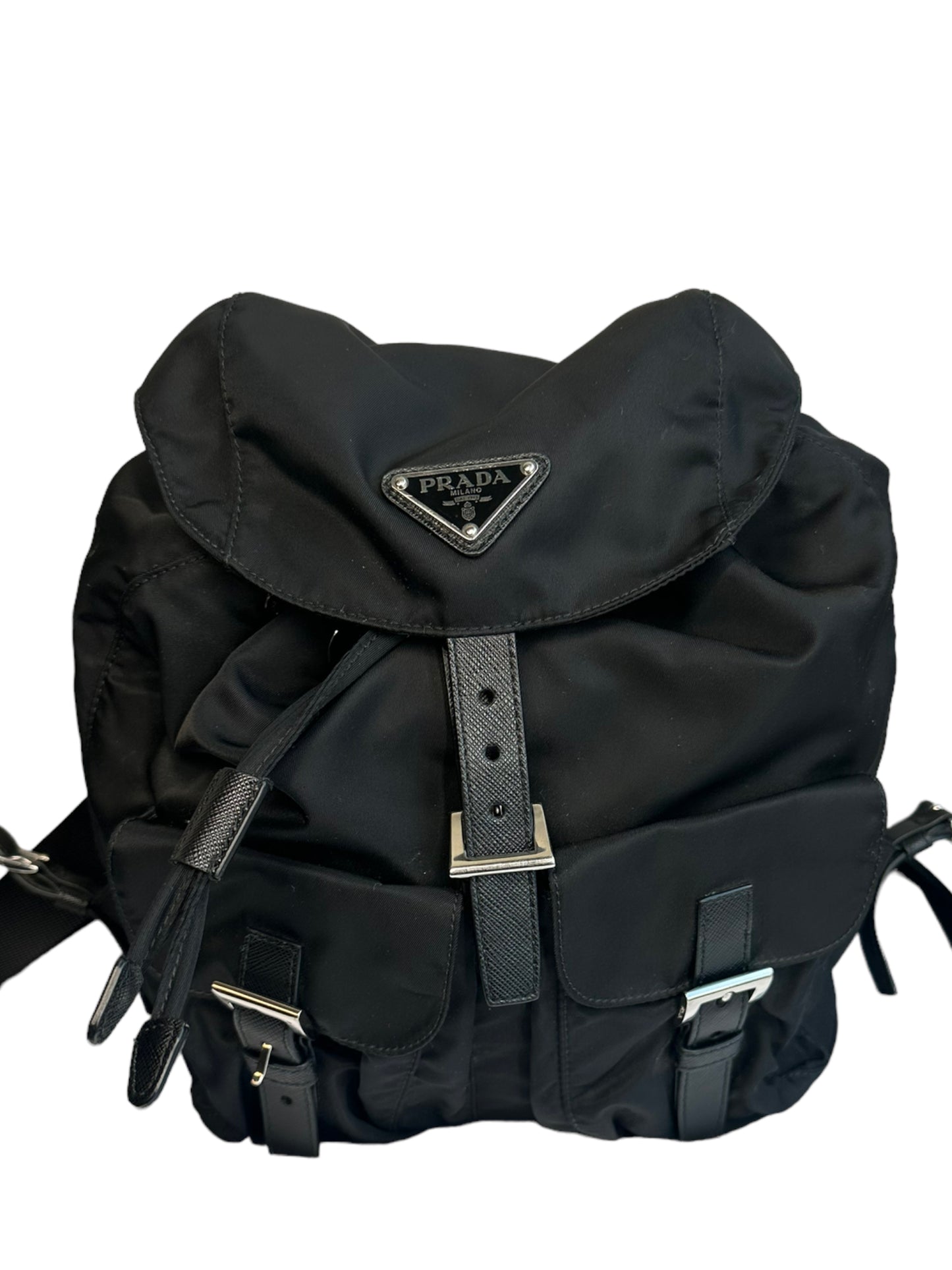 PRADA - Double Front Pocket Backpack Tessuto Small