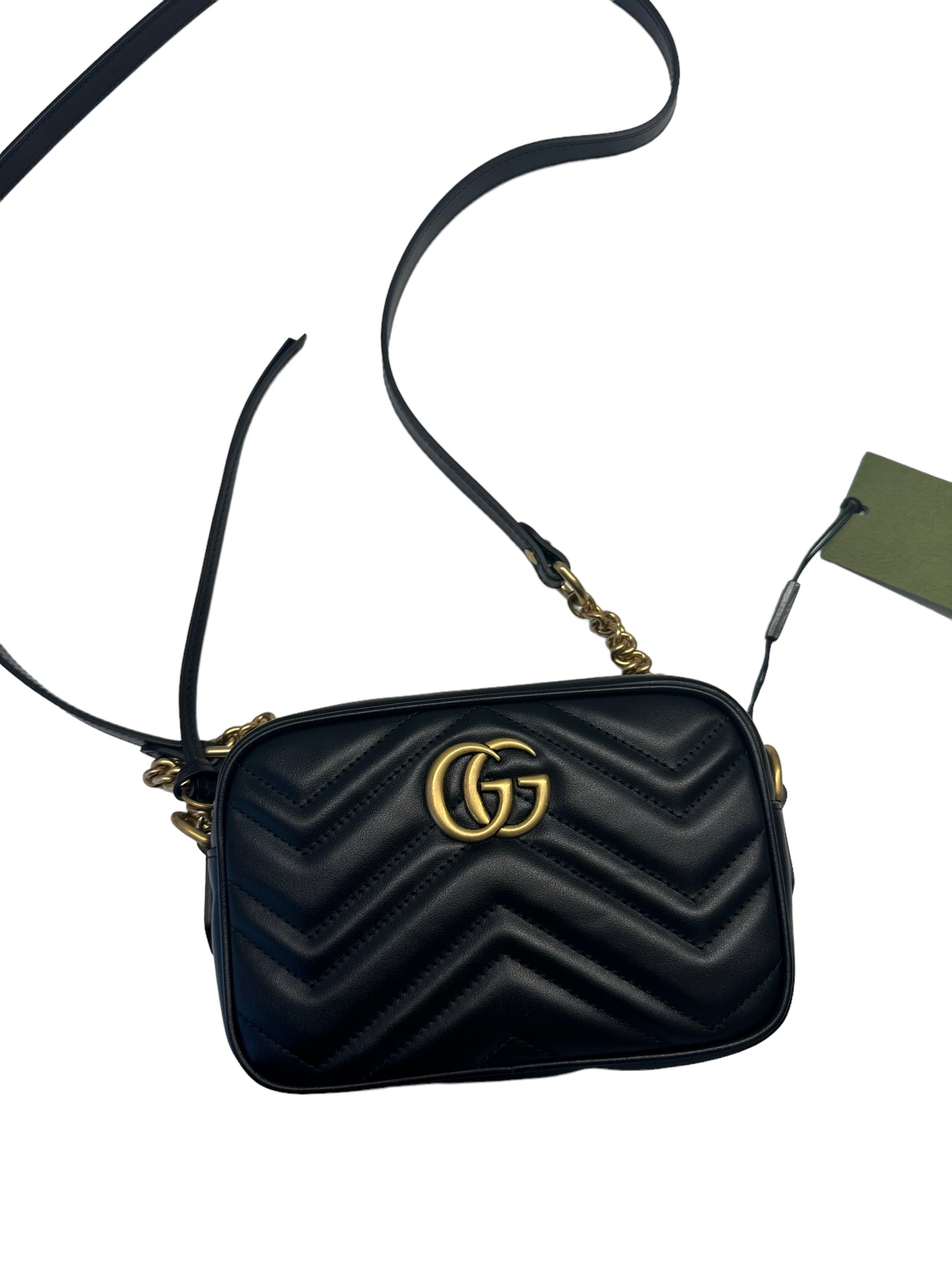 GUCCI - Black Matelassé GG Marmont Mini Bag