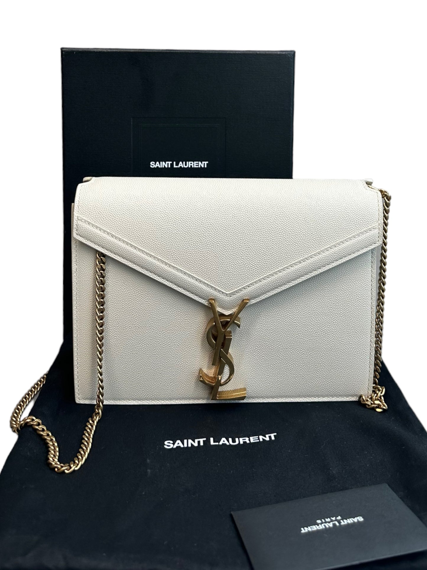 SAINT LAURENT - Beige Cassandra Bag