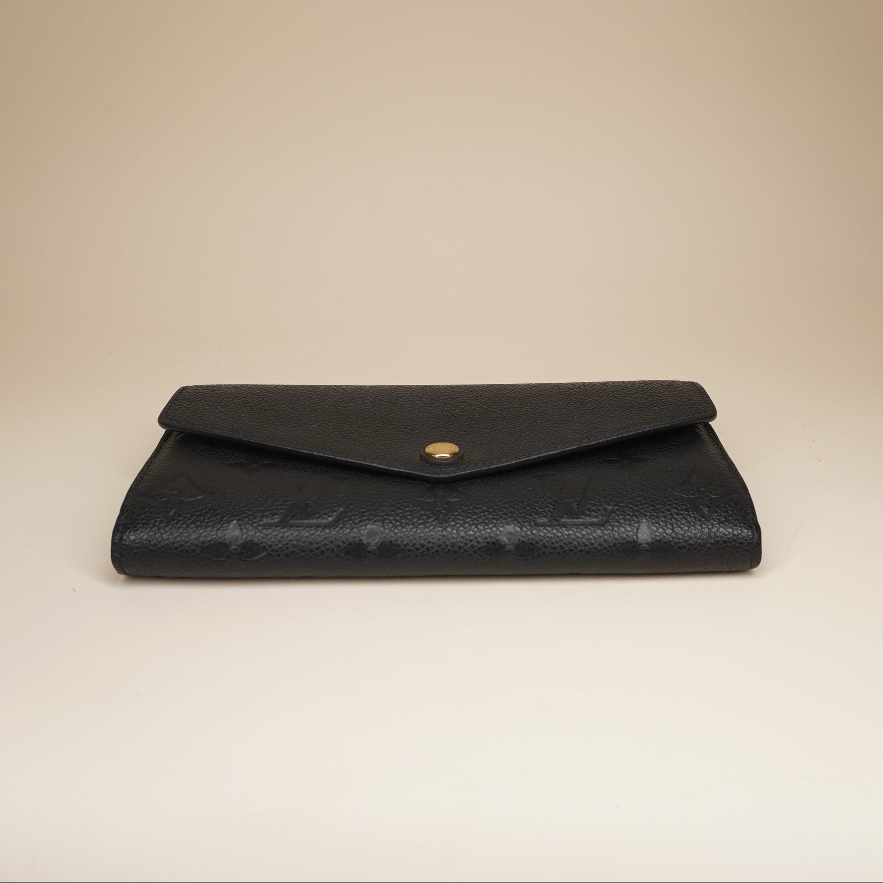 PRE-OWNED LV Black Monogram Empreinte Compact Curieuse Wallet