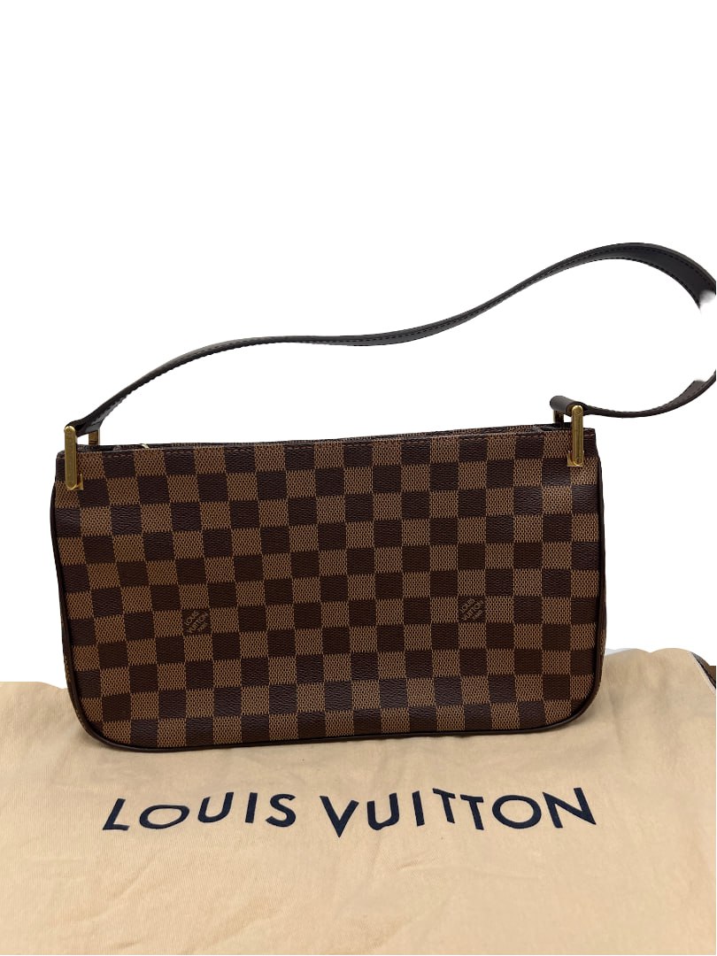 LOUIS VUITTON - Aubagne Damier Shoulder Bag Ebene Damier Canvas