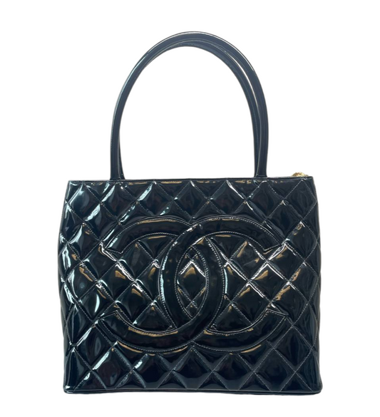 CHANEL - Medallion Tote Quilted Patent