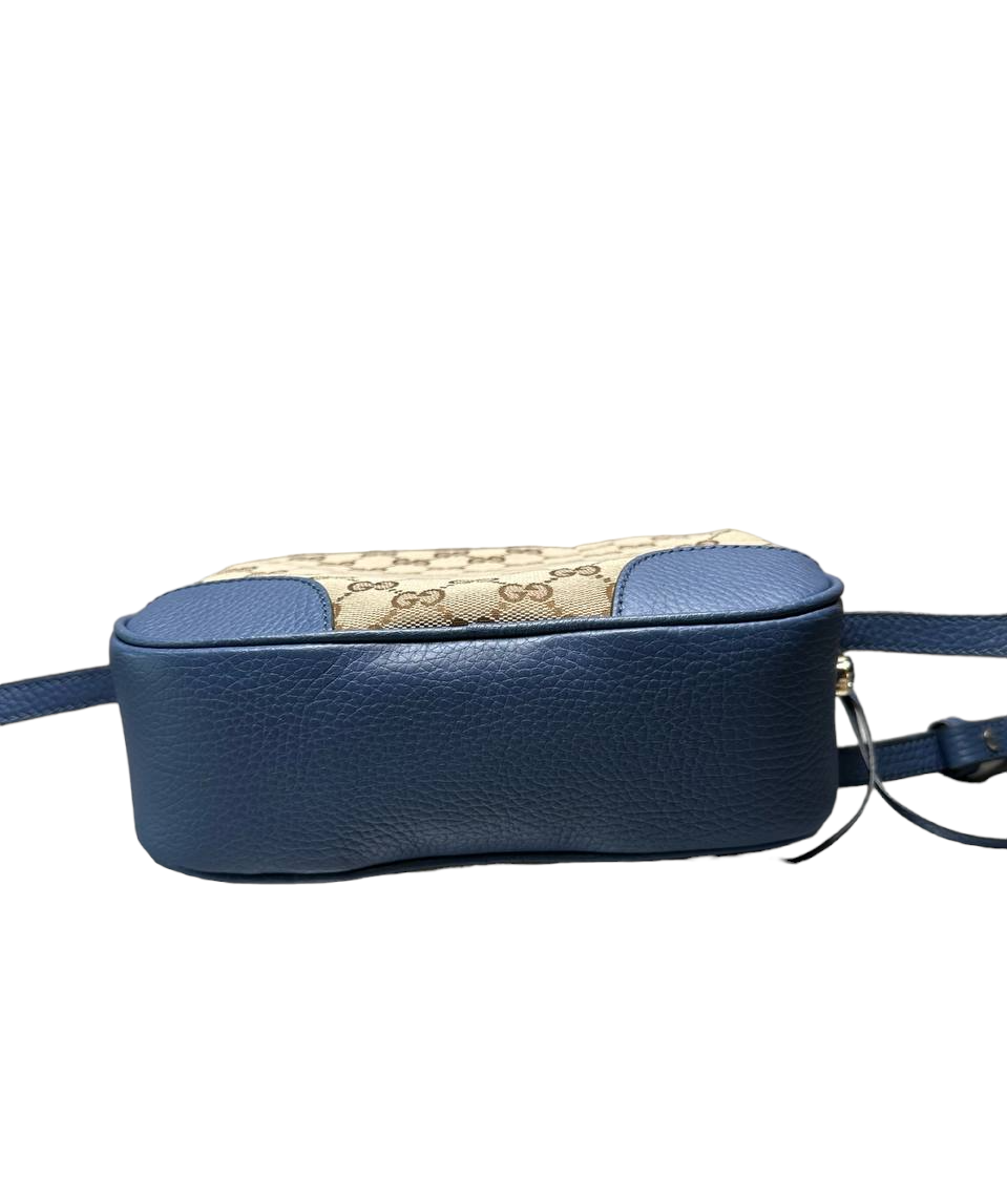 GUCCI Blue Bree Disco Crossbody Bag Canvas thevintagecaffe