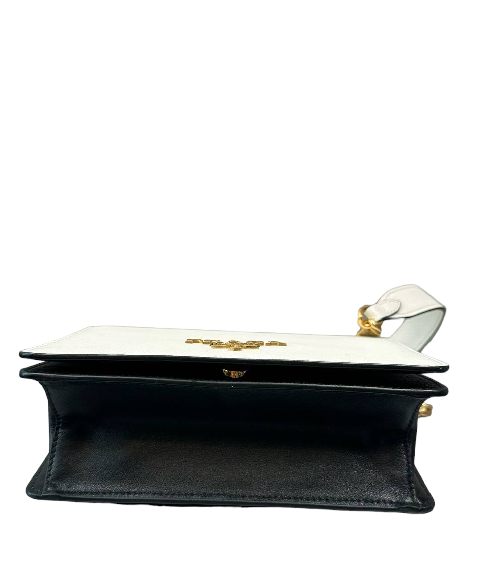 Prada Black Saffiano Leather Cahier Wallet on Chain