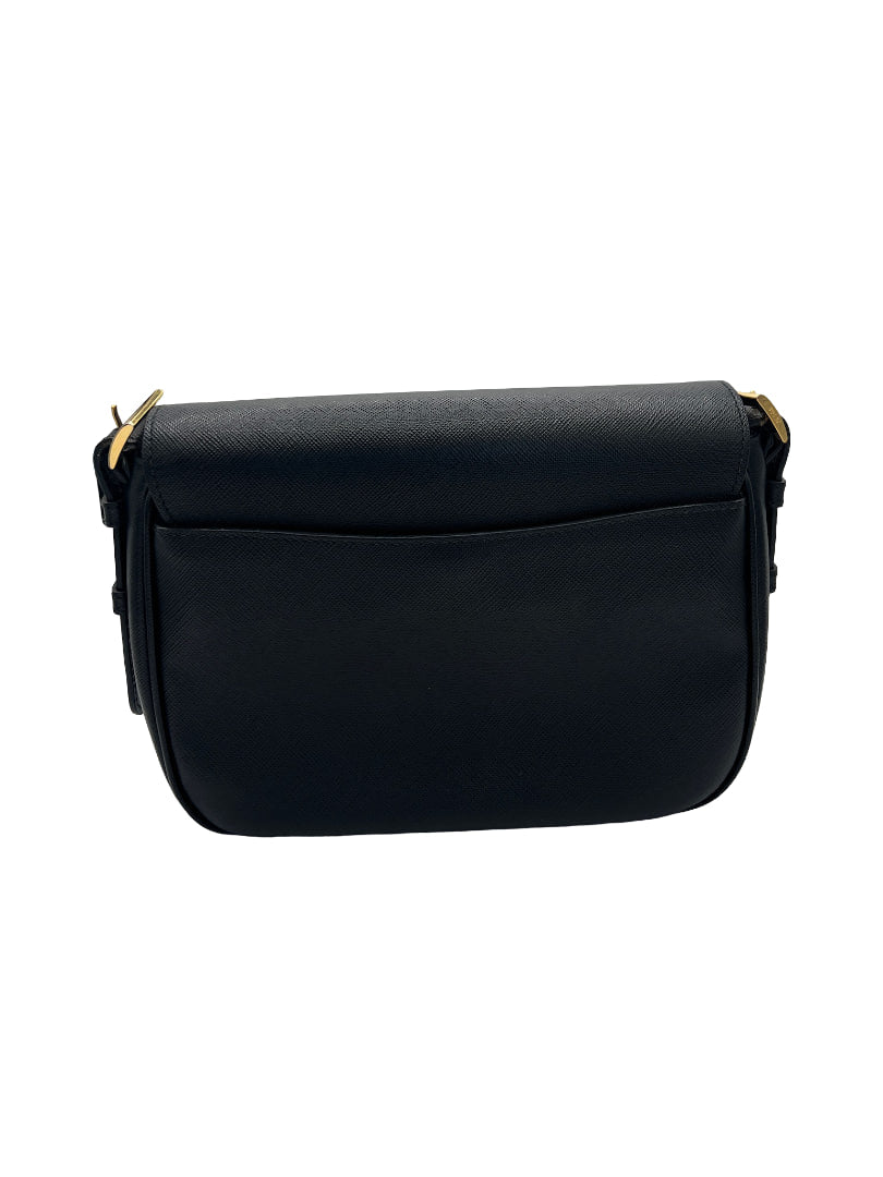 PRADA - Logo Shoulder Bag Black Leather