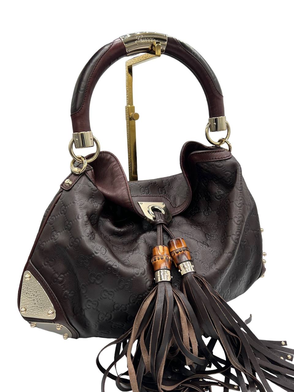 GUCCI - Guccissima Indie Dark Brown Shoulder Bag