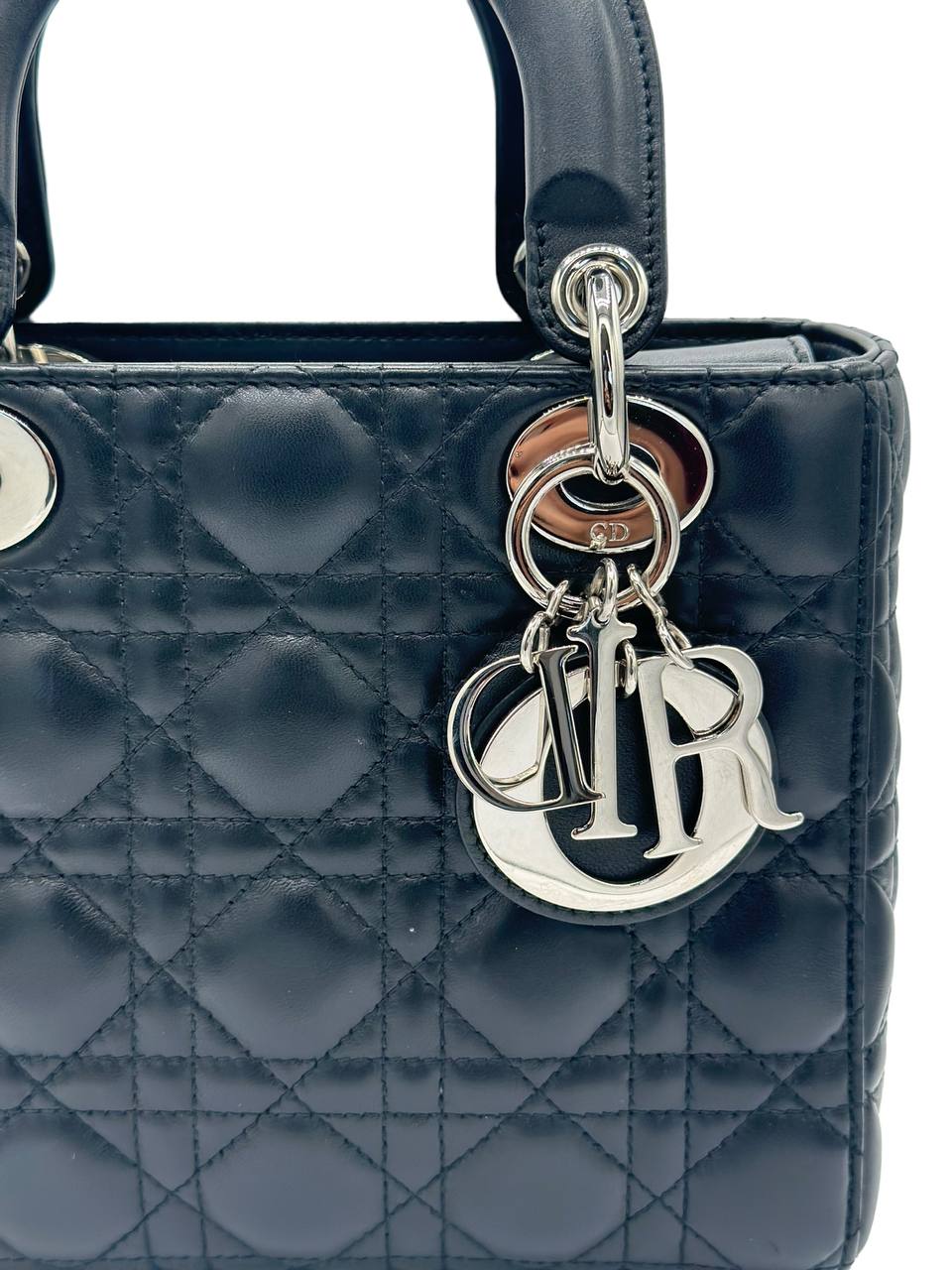 PRE-OWNED Black Leather Lady Dior