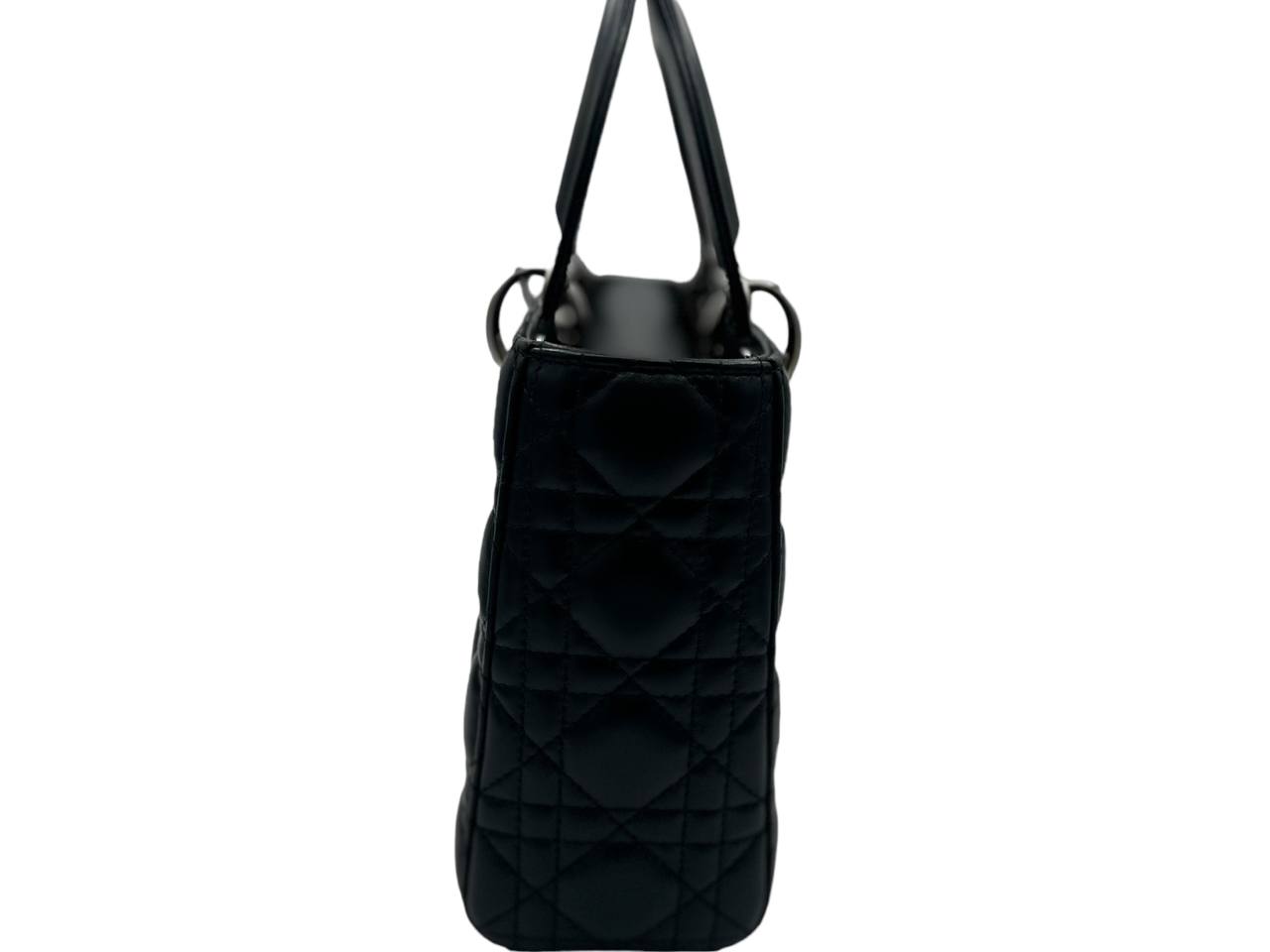 Bolso Lady Dior de piel negra USADO