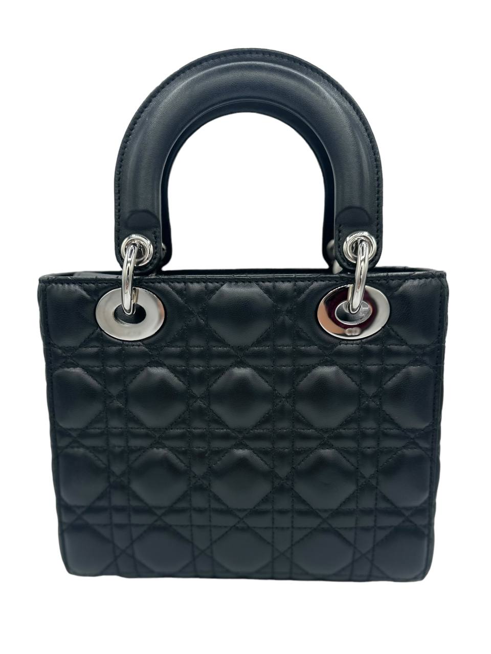 Bolso Lady Dior de piel negra USADO