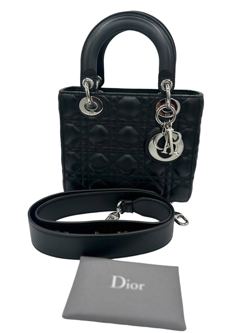 PRE-OWNED Black Leather Lady Dior