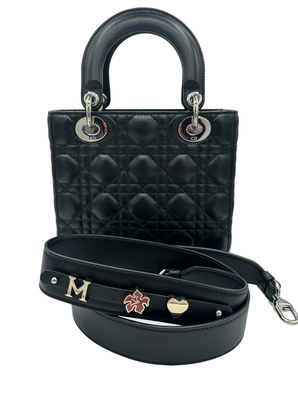 PRE-OWNED Black Leather Lady Dior