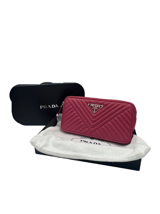 PRADA - Bolso bandolera de piel napa rosa