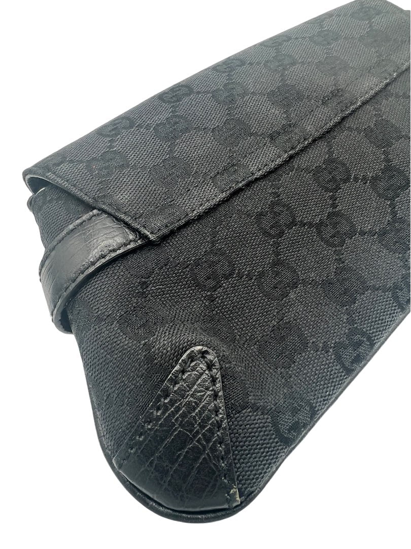 GUCCI - GG/Horsebit Handbag Black Jacquard Leather