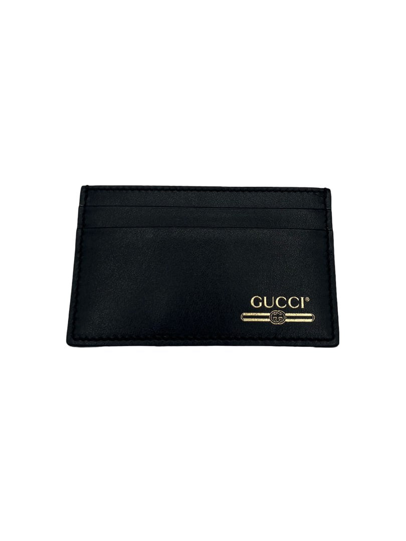 GUCCI - Card Case Black Gold Leather
