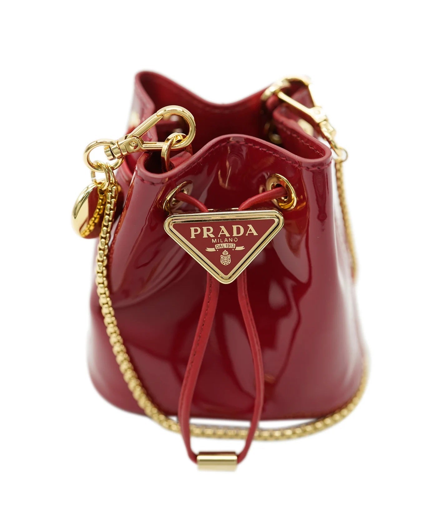 PRADA - Red Vernis Patent Mini Pouch Crossbody Bag
