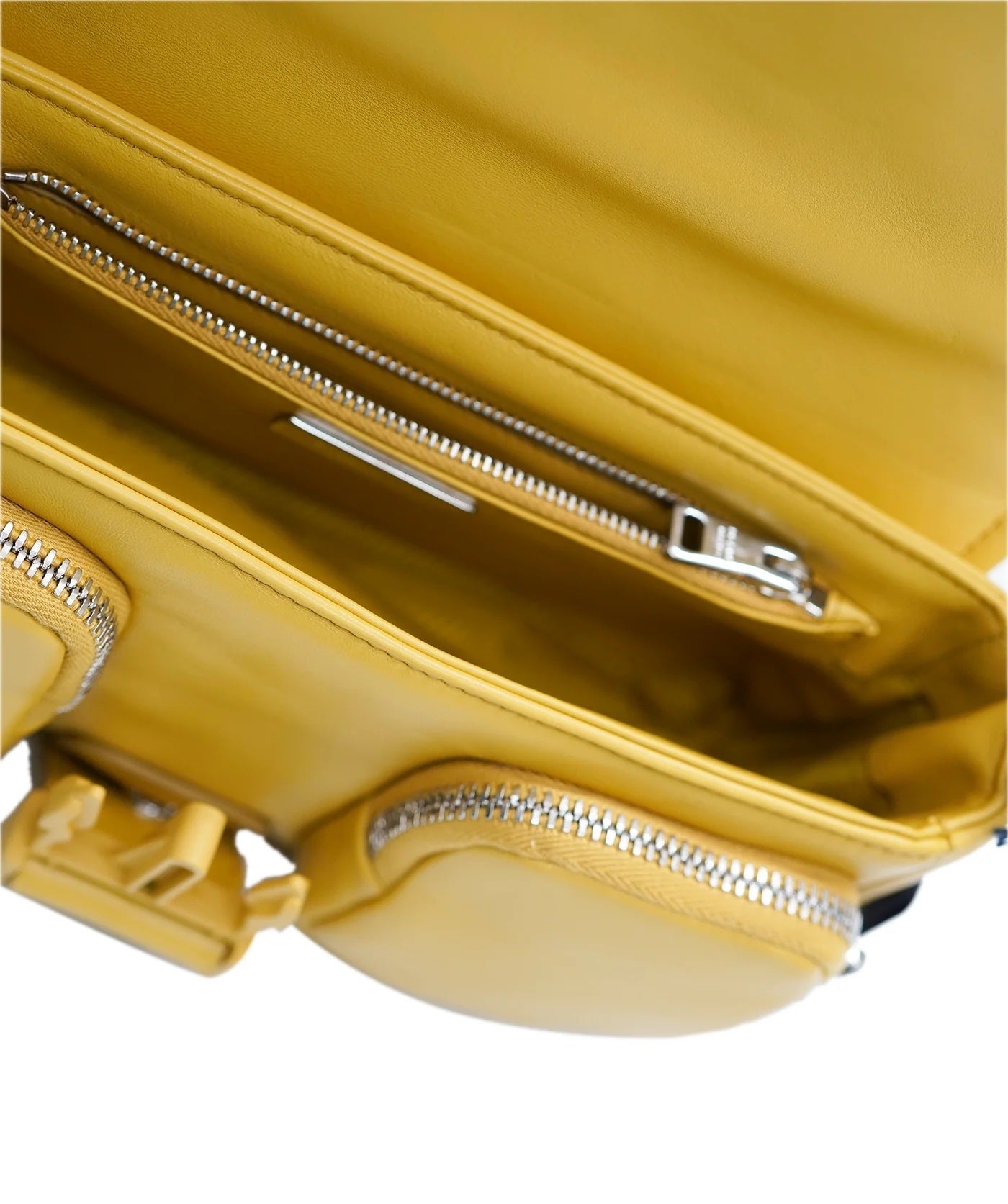 PRADA - Yellow Padded Nappa Pocket Front Buckle Bag