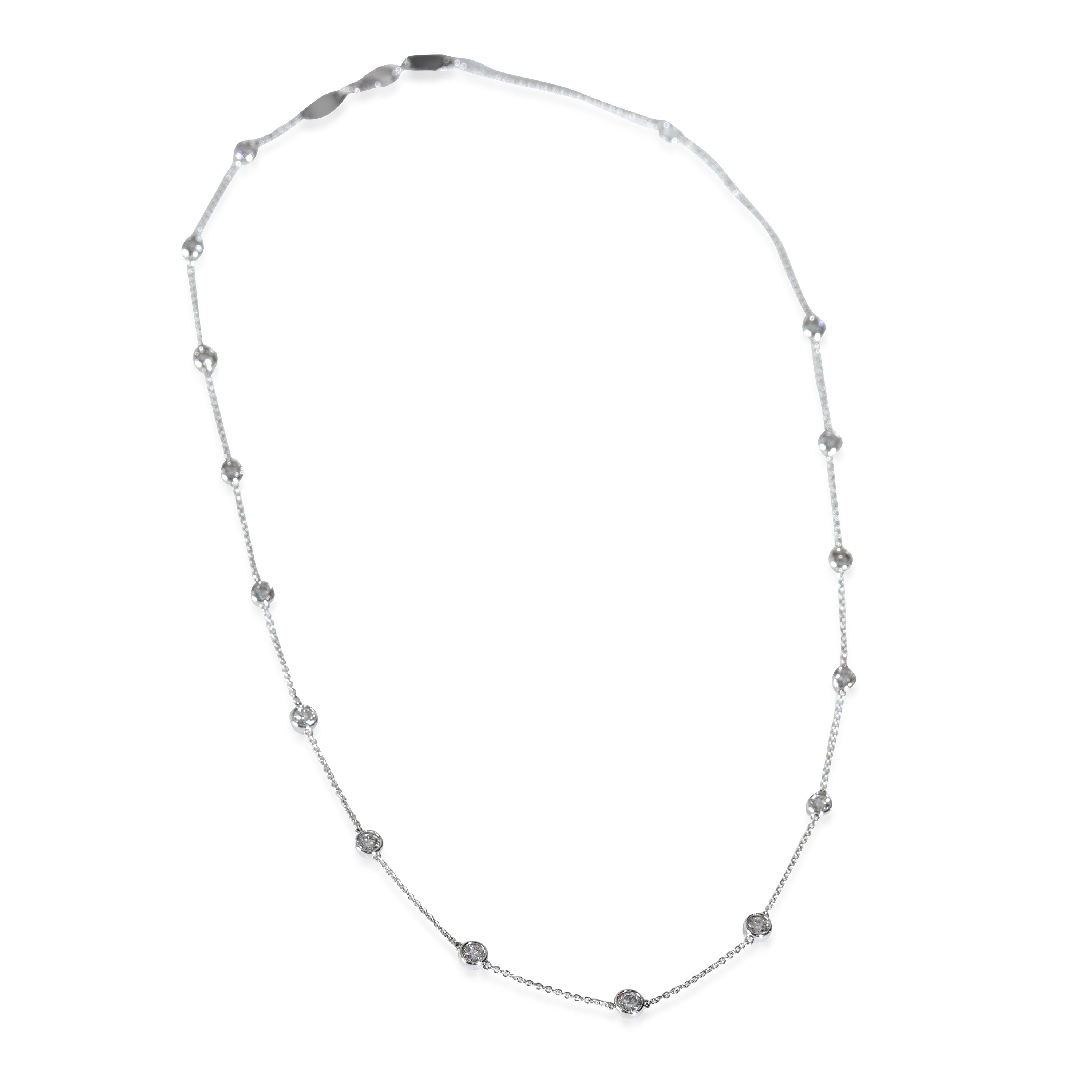 Collar de diamantes cultivados en laboratorio de oro blanco de 2 ct