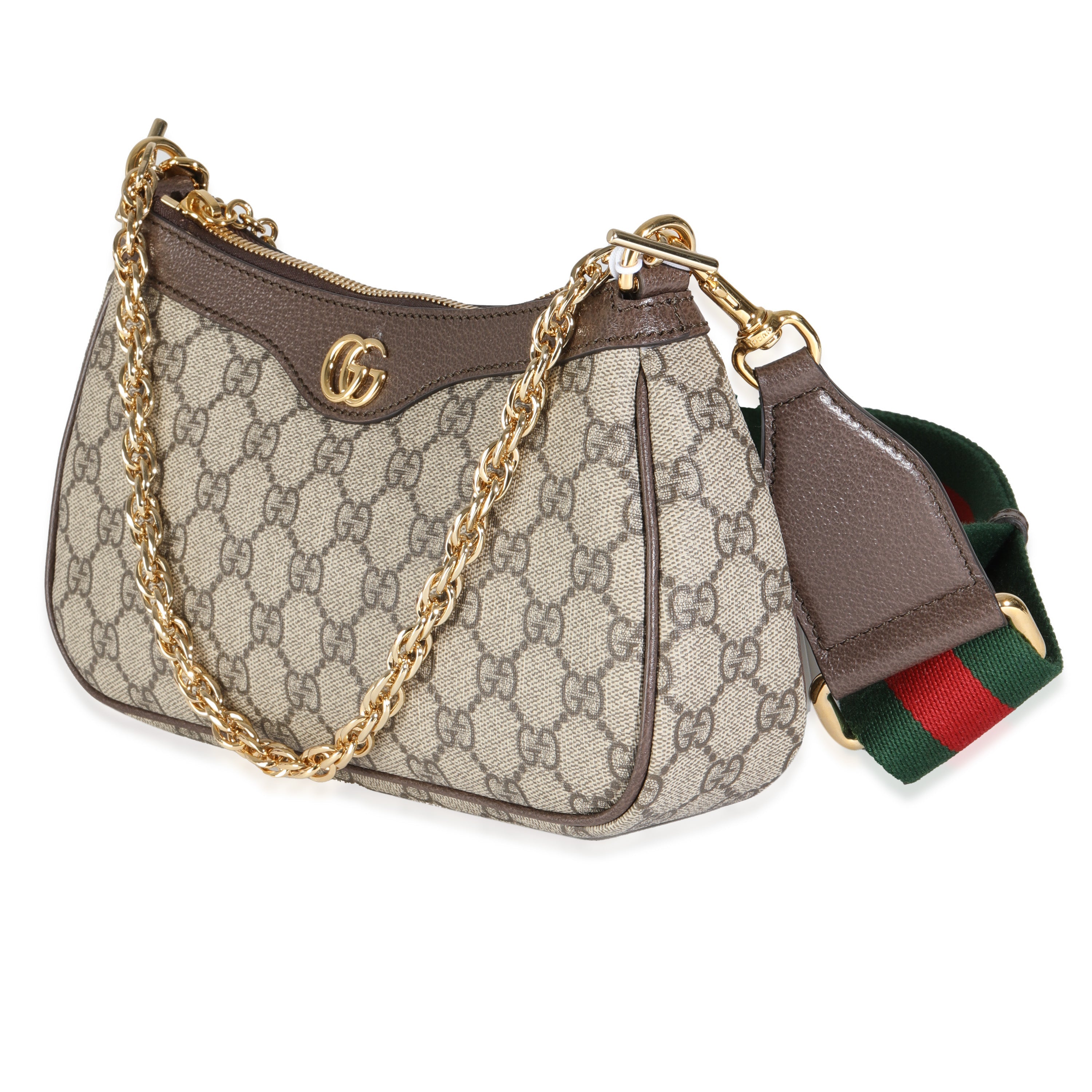Bolso de hombro Ophidia pequeño de lona GG Supreme beige de segunda mano