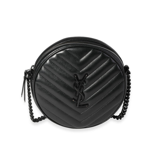 SAINT LAURENT - So Black Matelassé Leather Jade Crossbody Bag