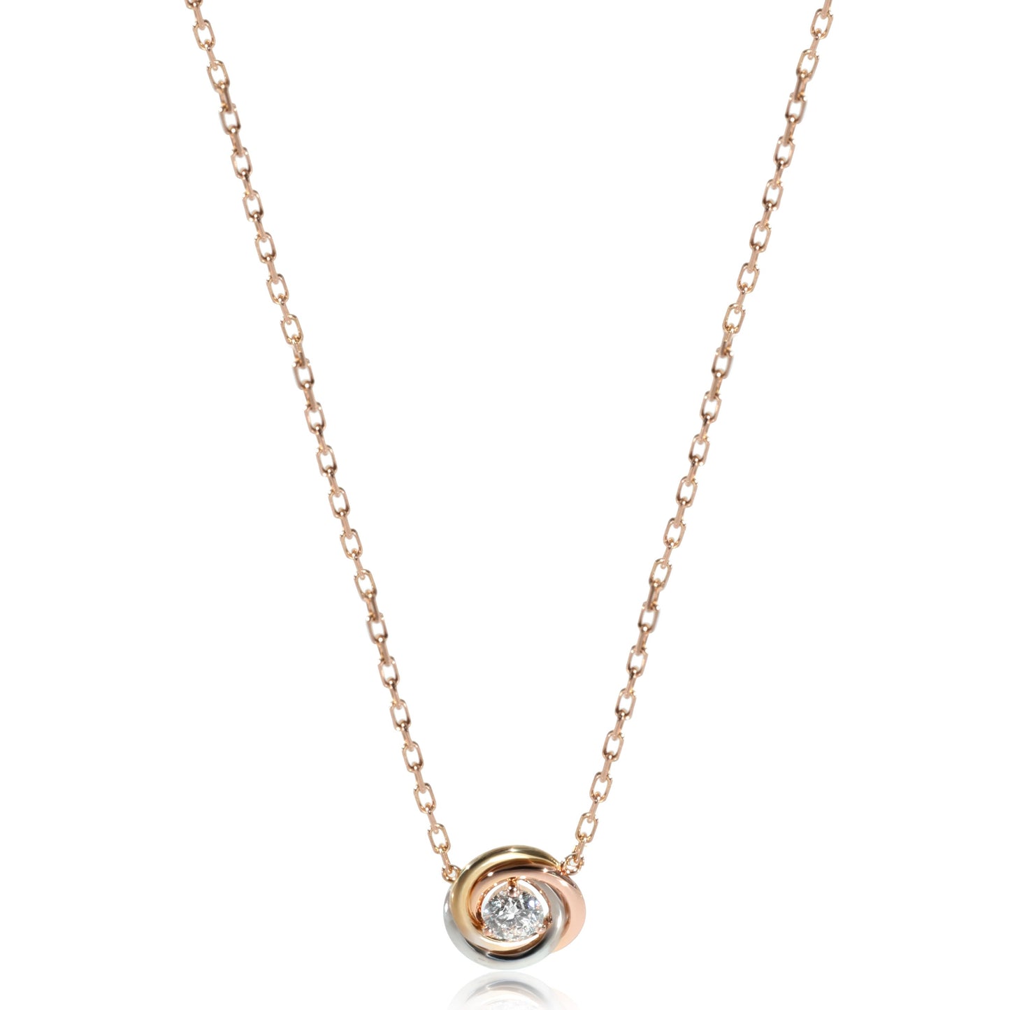 CARTIER - Trinity Diamond Necklace in 18k 3 Tone Gold 0.18 CTW
