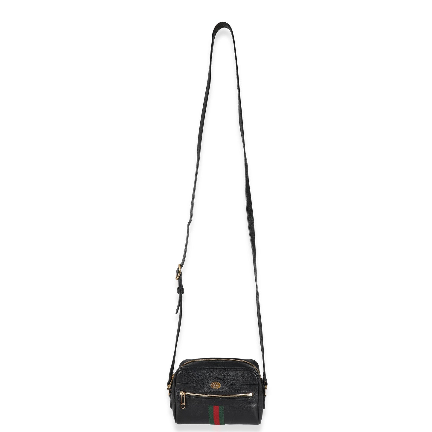 GUCCI - Black Leather Mini Web Ophidia Bag