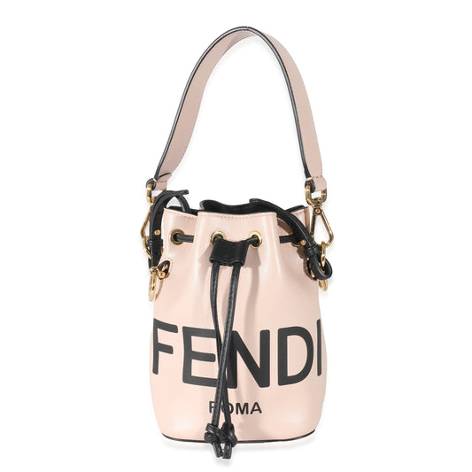 FENDI - Rosa Quarzo Leather Logo Mini Mon Tresor Bucket Bag