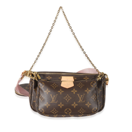 LOUIS VUITTON- Rose Clair Monogram Canvas Multi Pochette Accessoires