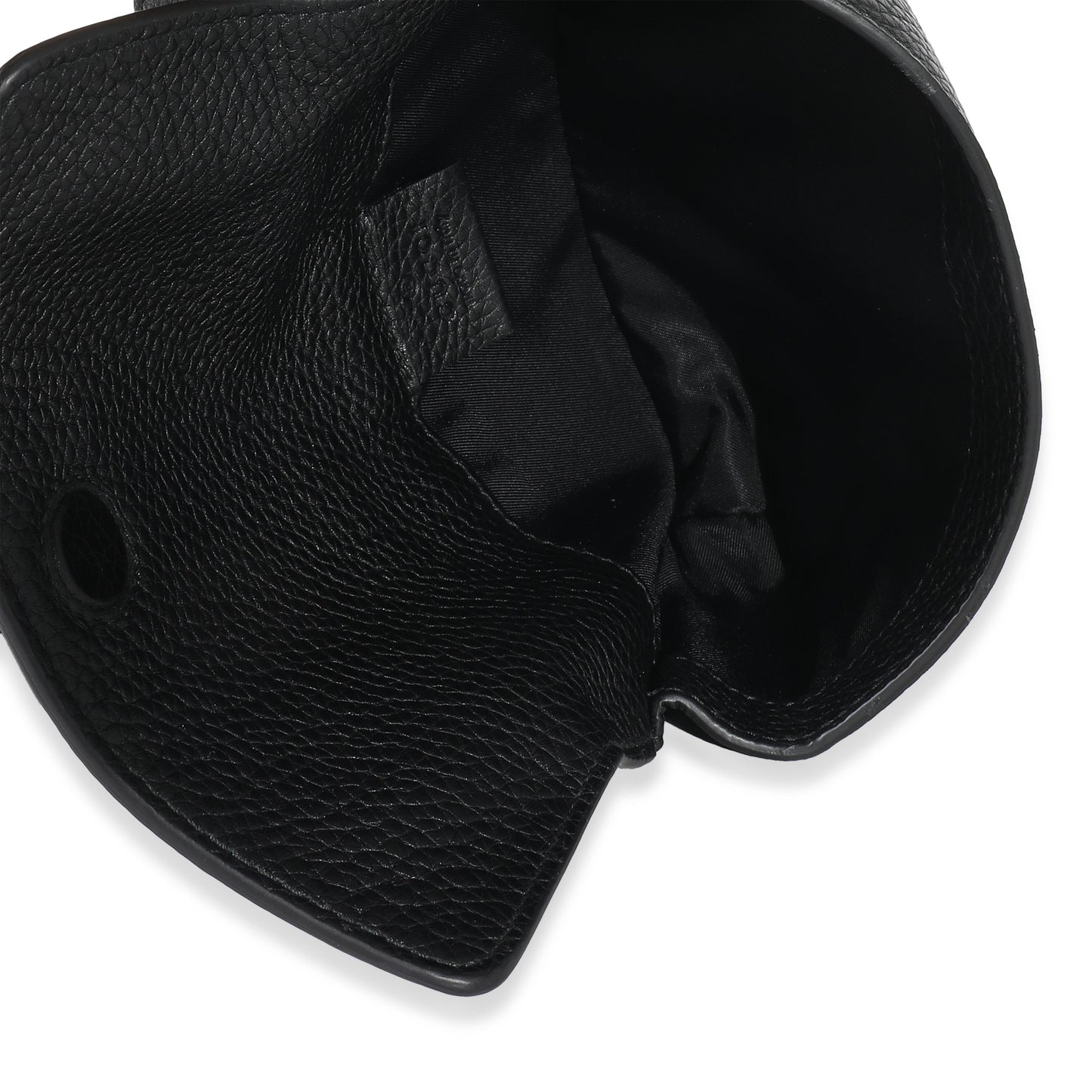 GUCCI - Black Pebbled Calfskin Soho Flap Belt Bag