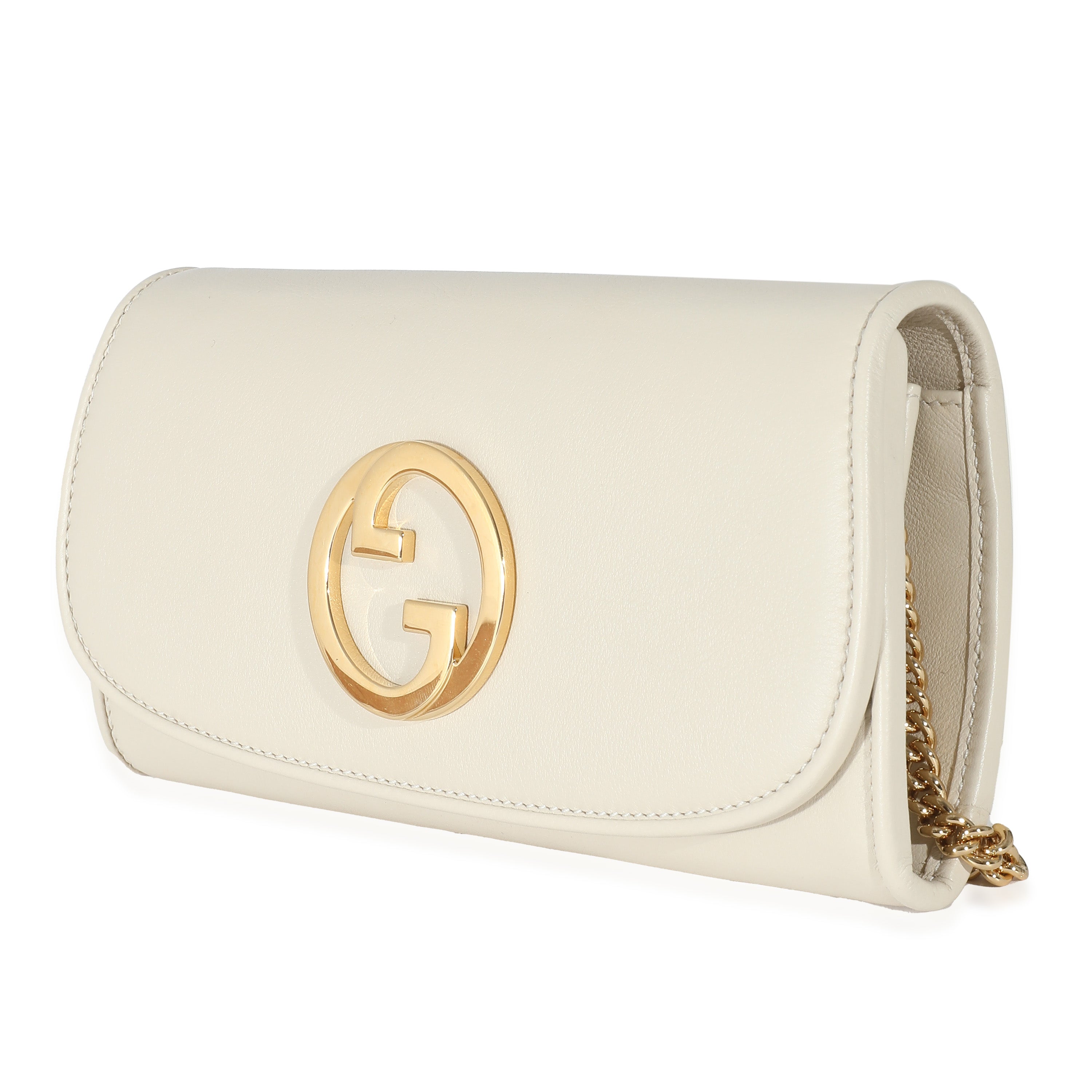 GUCCI - Cartera con cadena continental Blondie de piel blanca