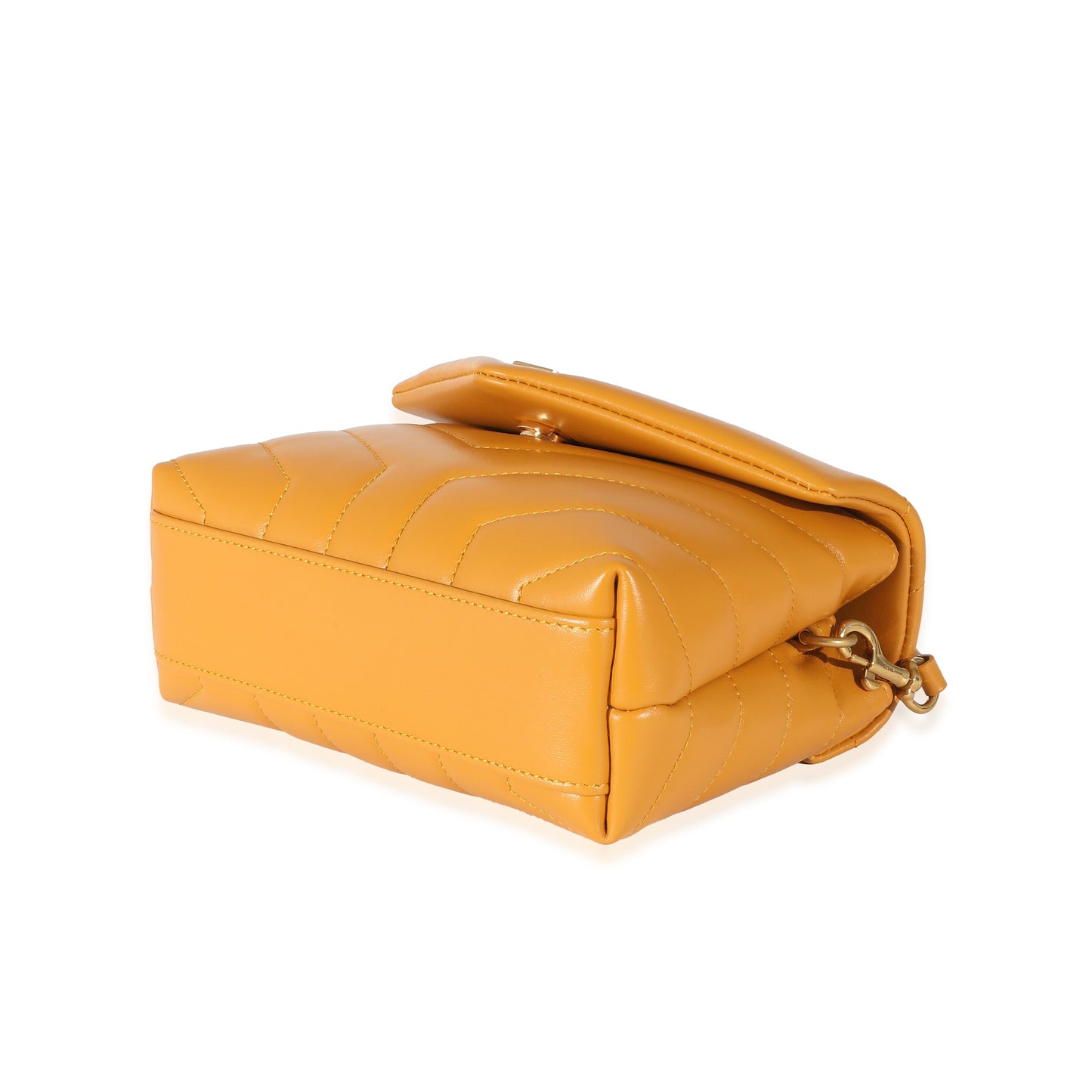 SAINT LAURENT - Cheddar Quilted Calfskin Y Quilted Monogram Toy Loulou