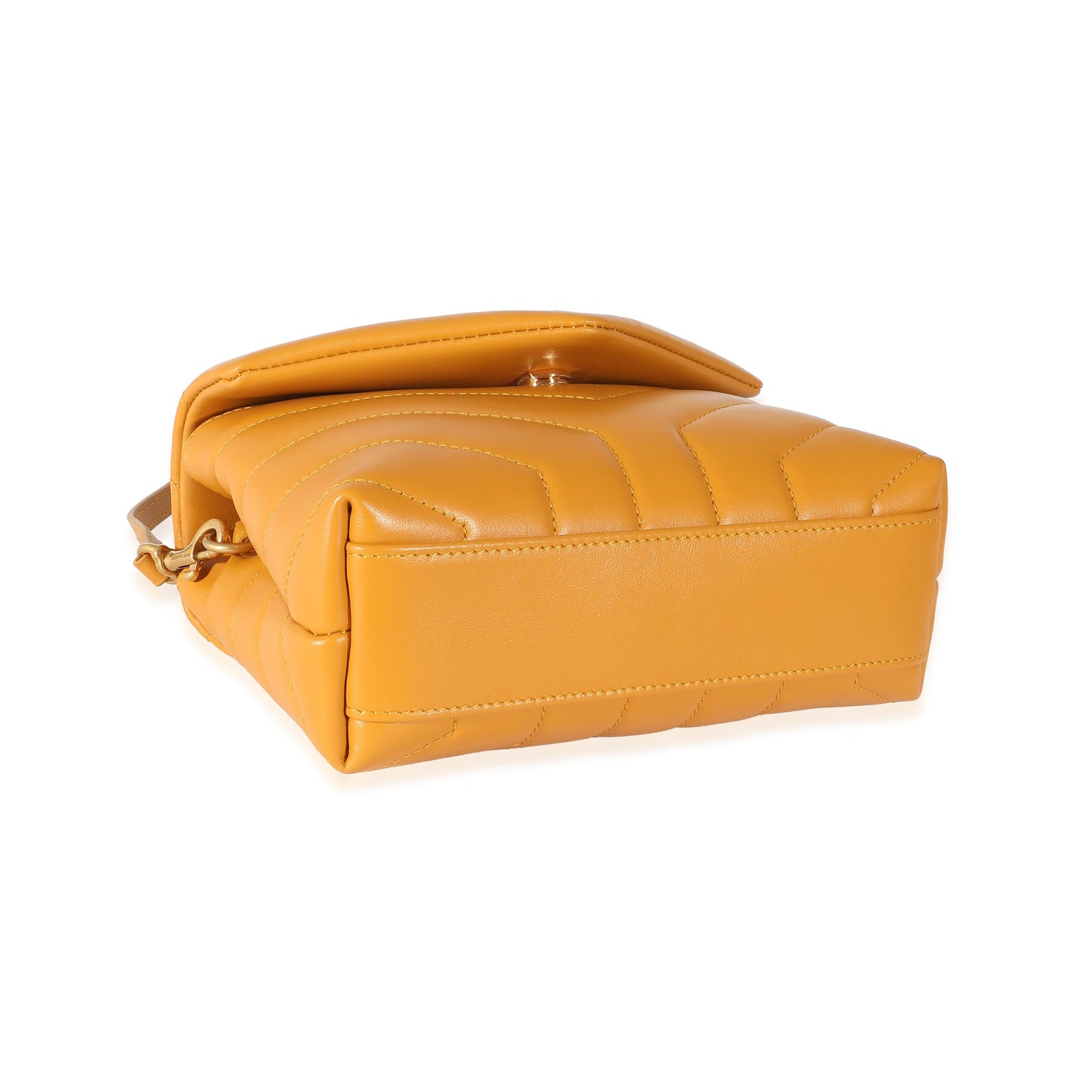 SAINT LAURENT - Cheddar Quilted Calfskin Y Quilted Monogram Toy Loulou