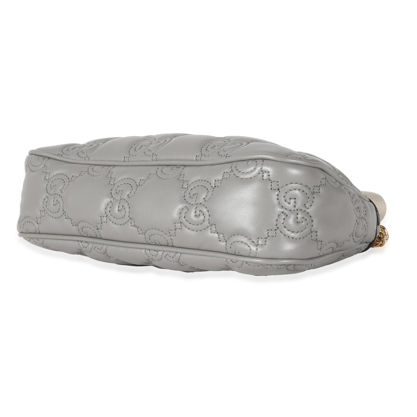 GUCCI - Grey Leather GG Matelasse Shoulder Bag