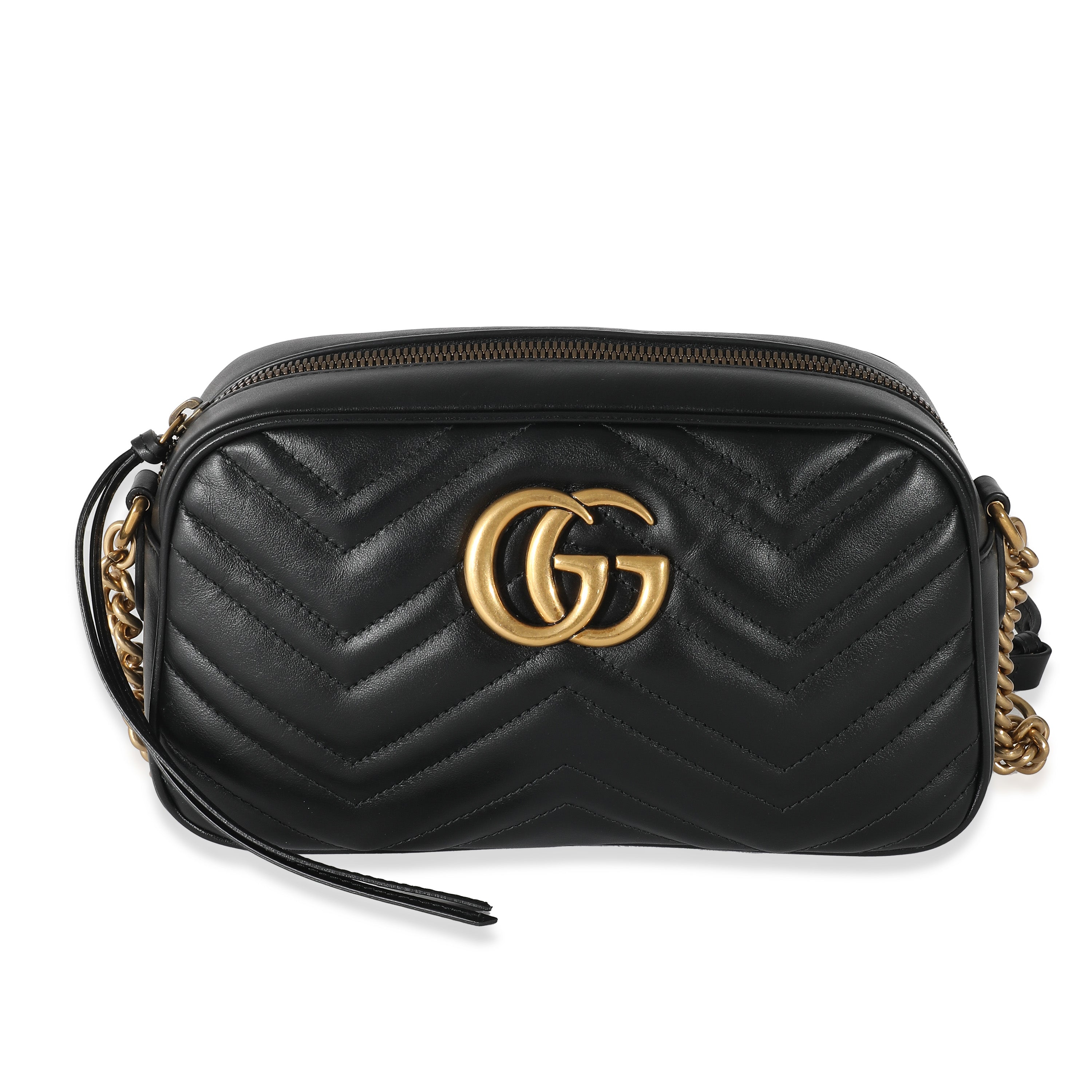 GUCCI - Bolso para cámara GG Marmont pequeño en color negro Matelasse