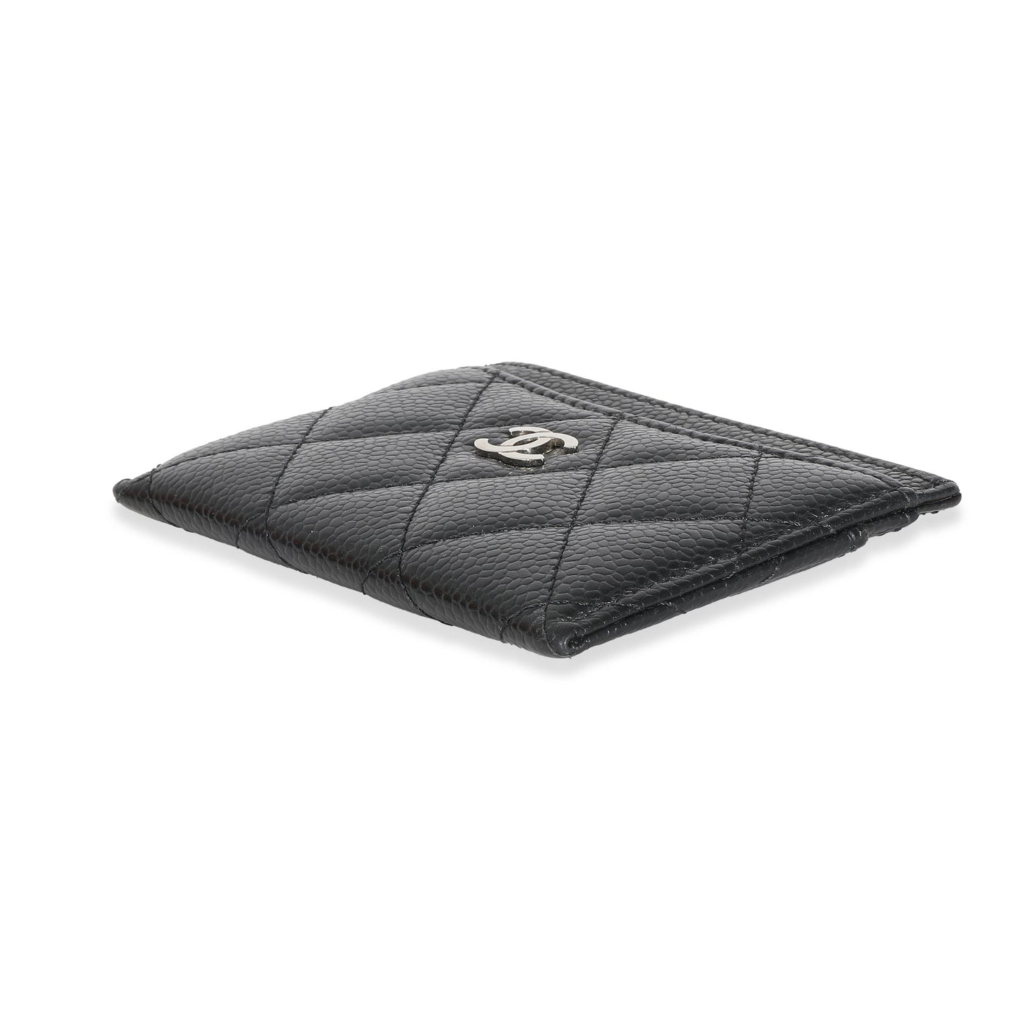 CHANEL - Black Quilted Caviar Classic Card Holder