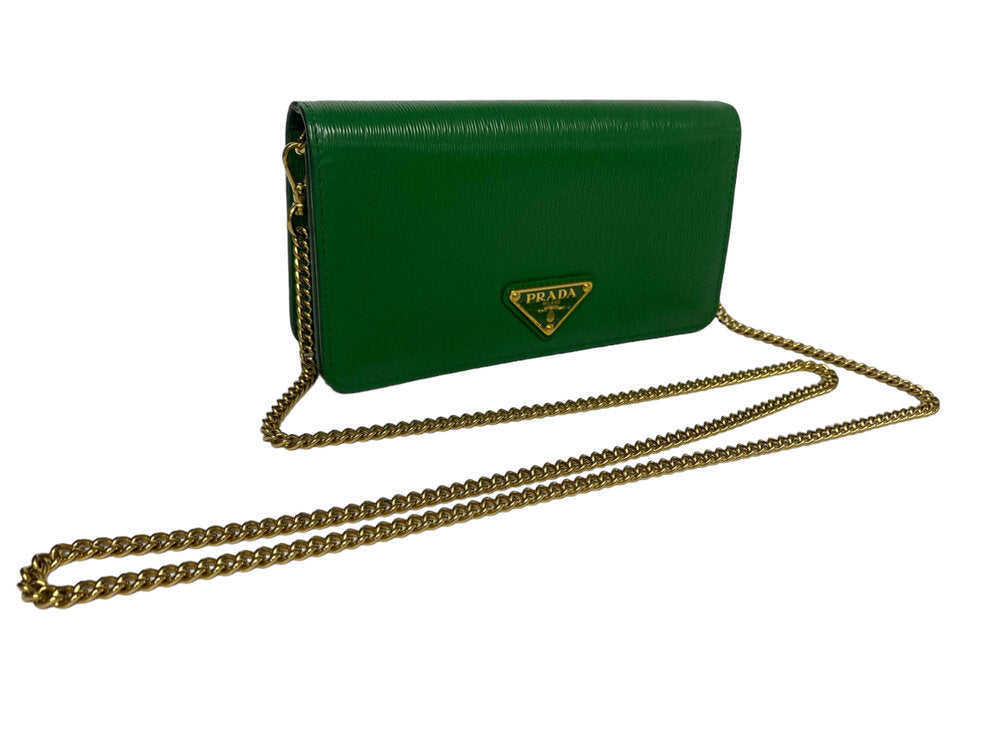 PRADA - Vitello Move Green Leather